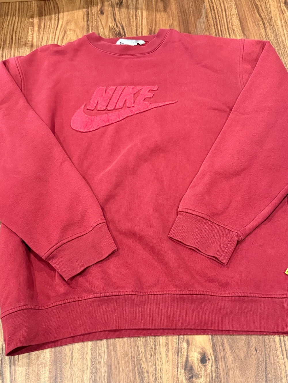 Vintage Nike Gray Tab Sweatshirt Men XL Y2K Center Swoosh 3D Logo Boxy Felt